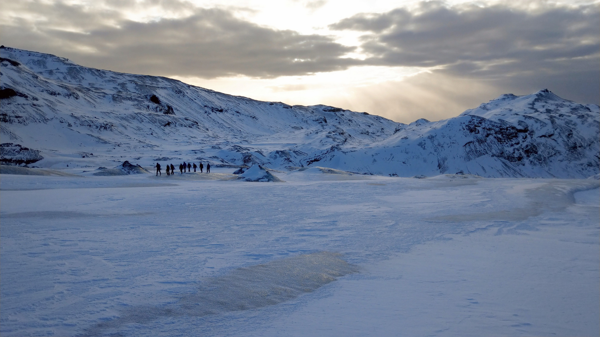 Wandergruppe auf dem Sólheimajökull