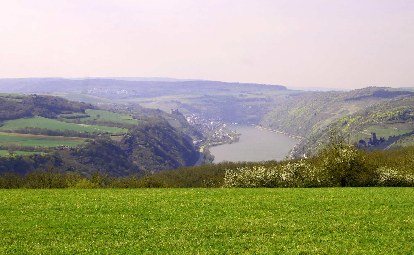 Wandern am Rheisteig entlang auf dem Hochfeld