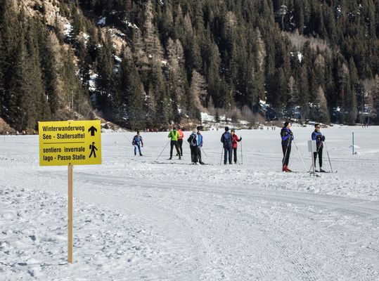 Wandern auf dem Antholzer See