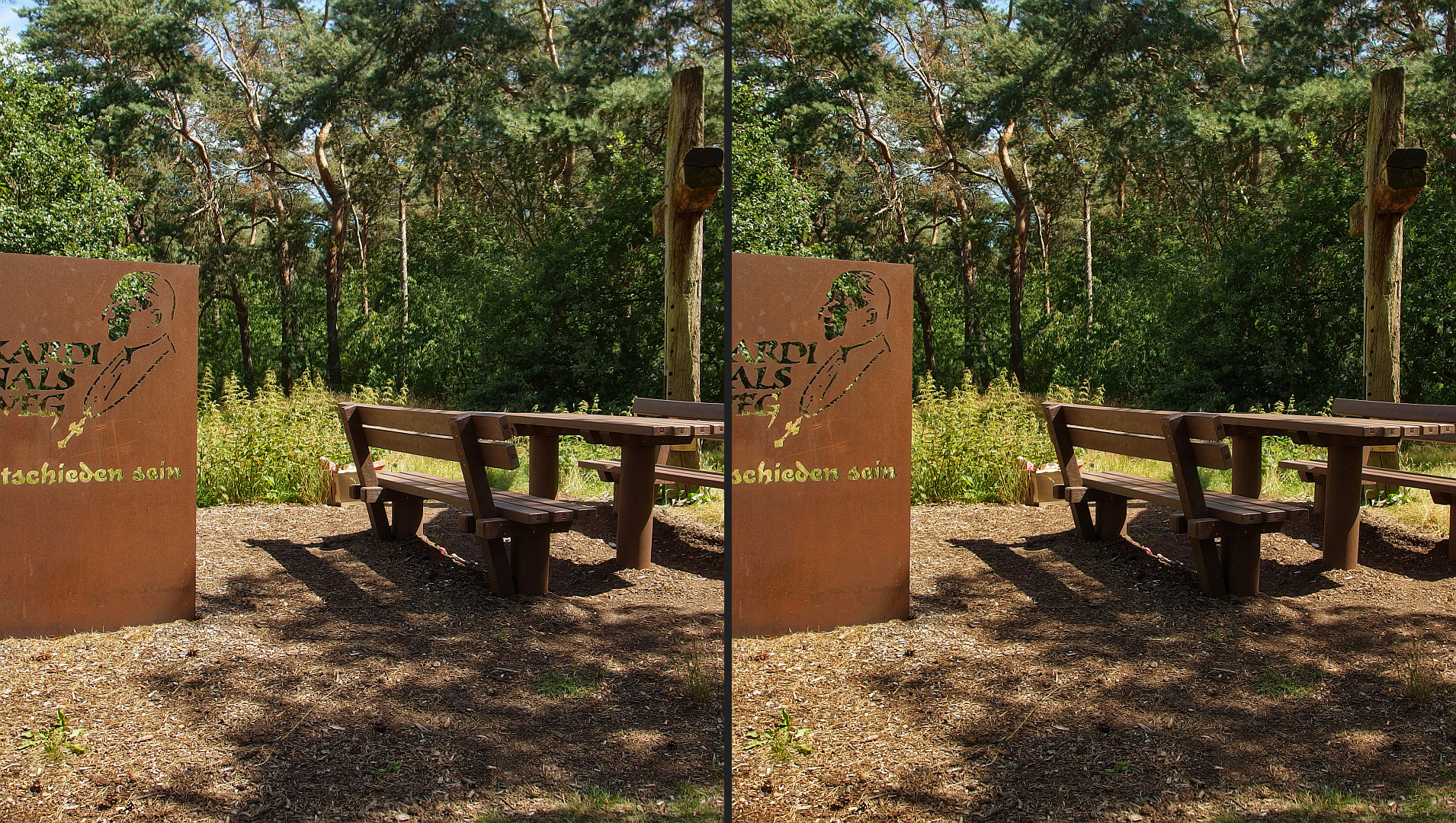 Wandern auf dem Kardinalsweg: Station 3 (Middendorfs Kreuz): „entschieden sein“ (3D Kreuzblick)