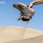 Wanderschuh in den Dünen von Maspalomas