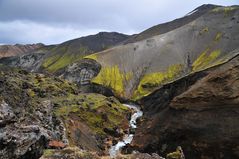 Wanderung durch das Lavagebiet Landmannalaugar/ Island