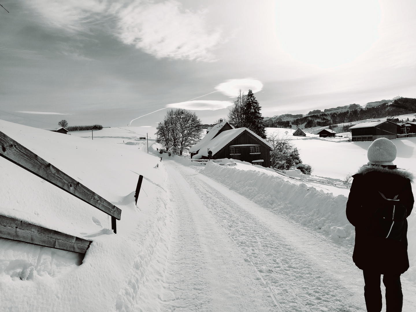 Wanderung im Schnee, St. Gallen - Stein AR