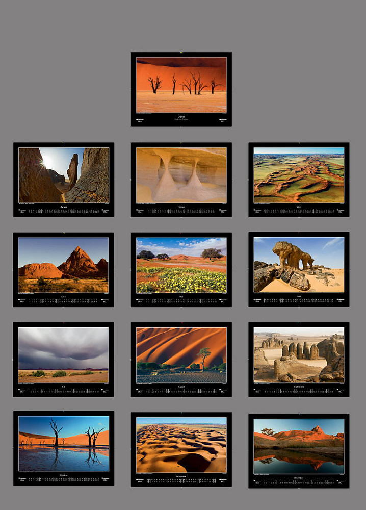 Wandkalender  - Wüste in Namibia und Algerien 2008