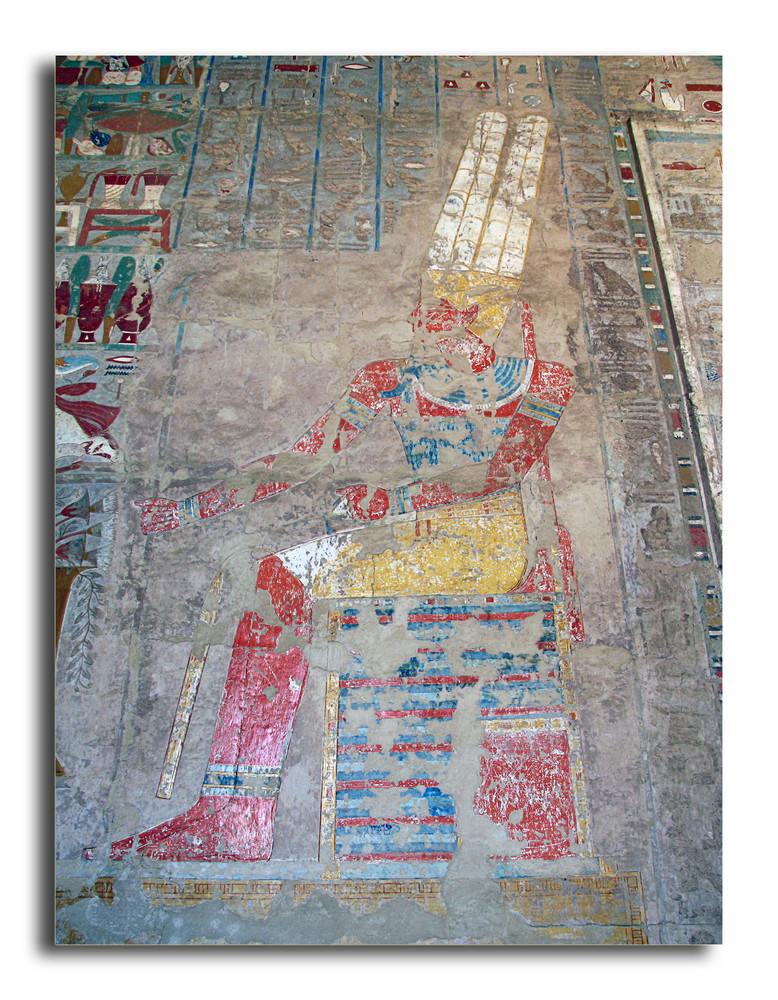 Wandmalerei im Tempel der Hatschepsut