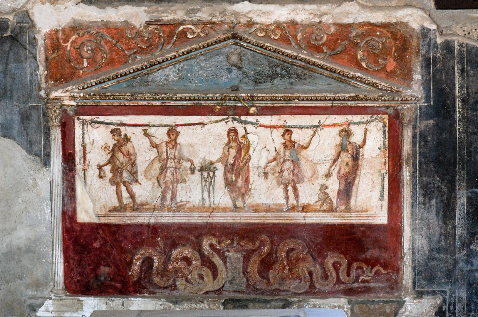 Wandmalerei in Pompeji