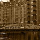 Wandrahmfleetbrücke in der Speicherstadt (Hamburg, März 2022)