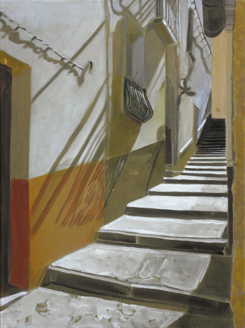 wandschatten und treppe, acryl a/ leinw.