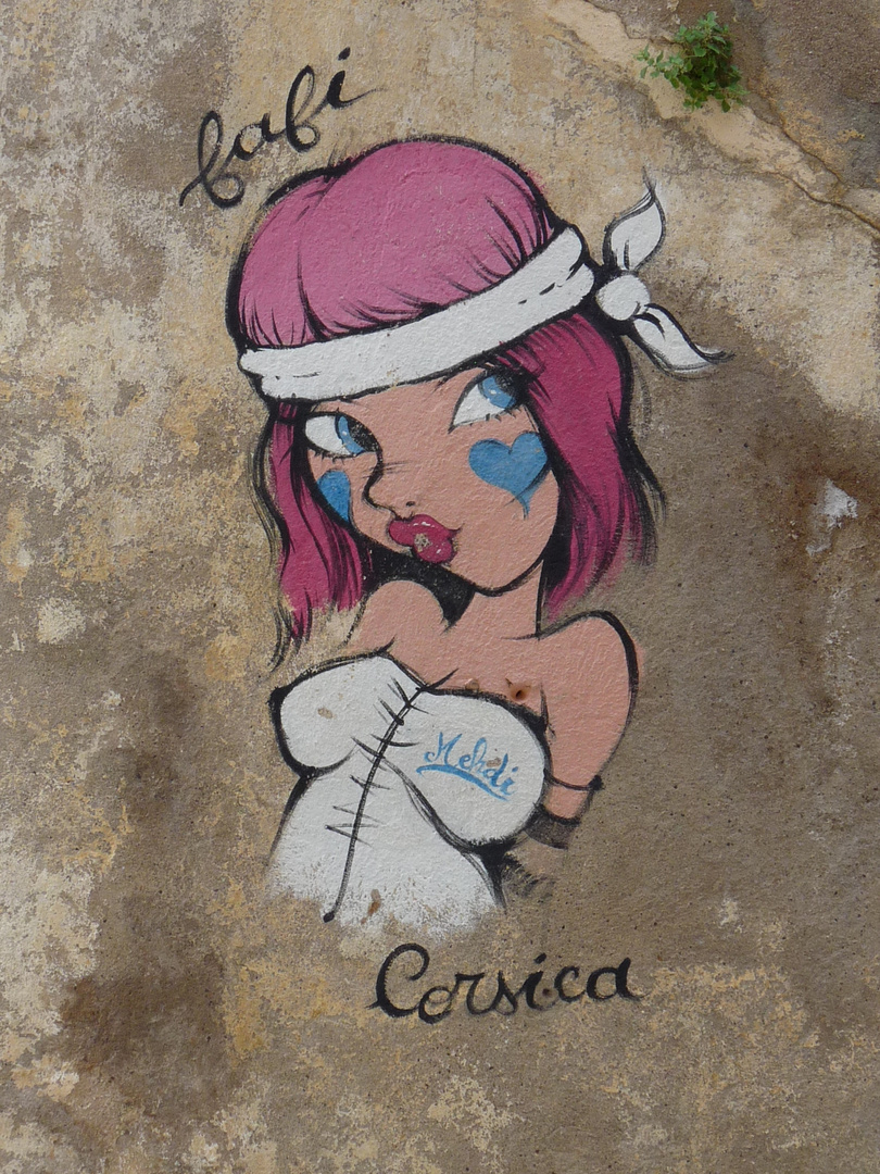 Wandzeichnung in Calvi (Korsika)