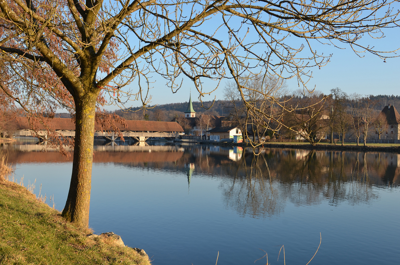 Wangen an der Aare im Abendlicht