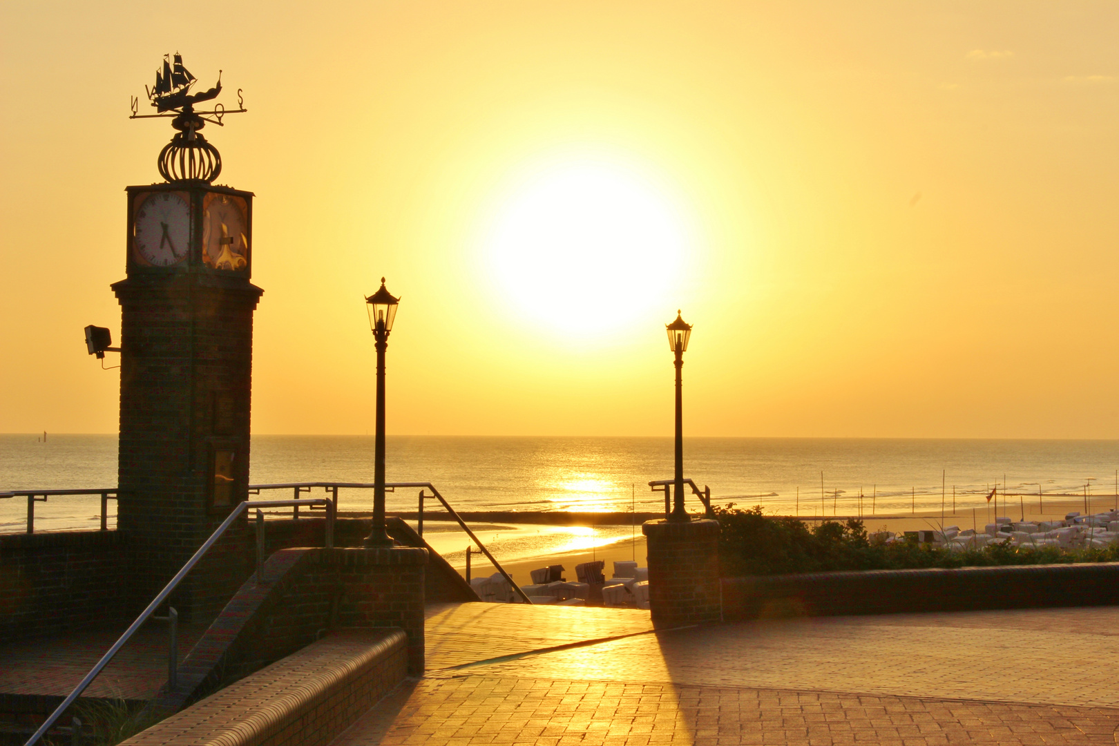 Wangerooger Seepromenade im Morgen