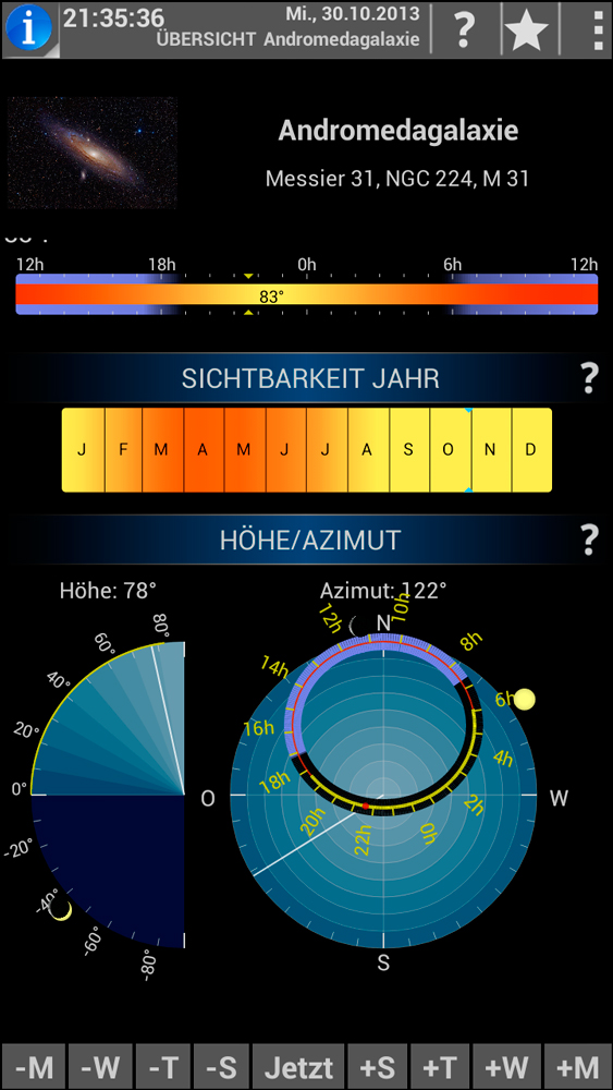 Wann ist M31 eigentlich sichtbar?