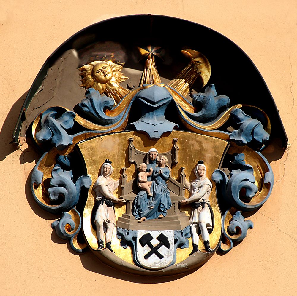 Wappen am Rathaus von Annaberg- Buchholz