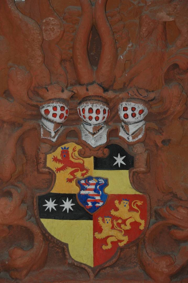 Wappen in der Burgruine Rheinfels