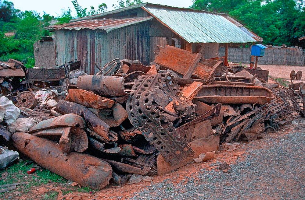 War scrap behind the houseyard