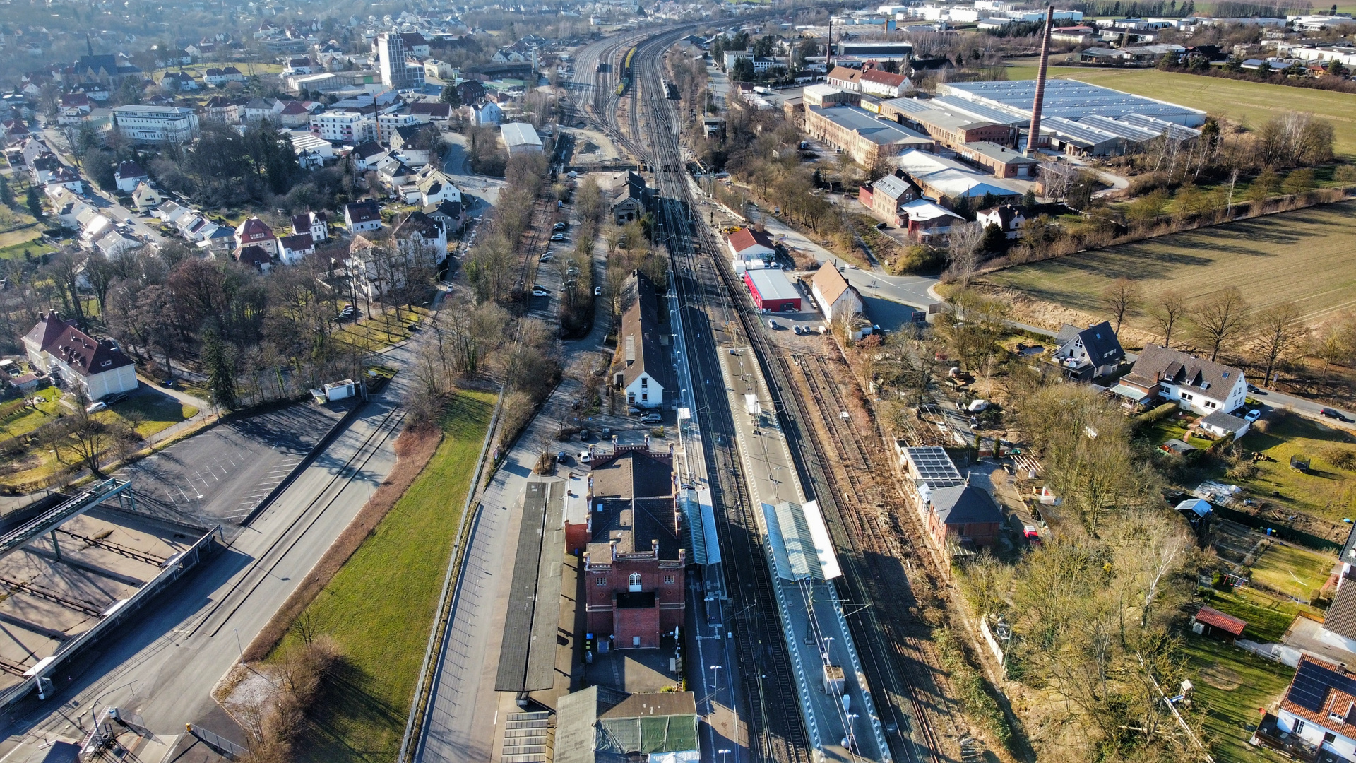 Warburger Bahnhof von oben