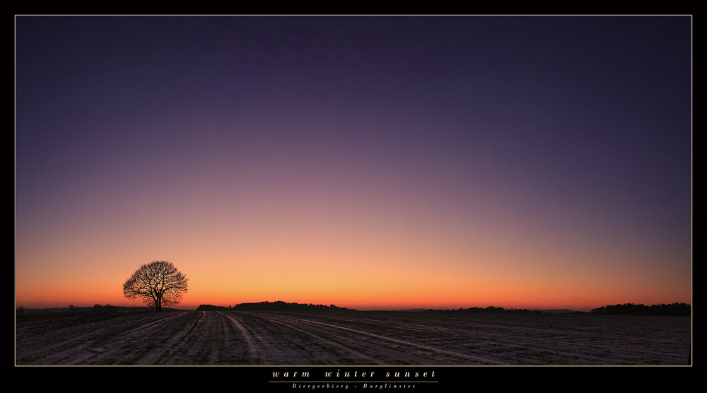 warm winter sunset