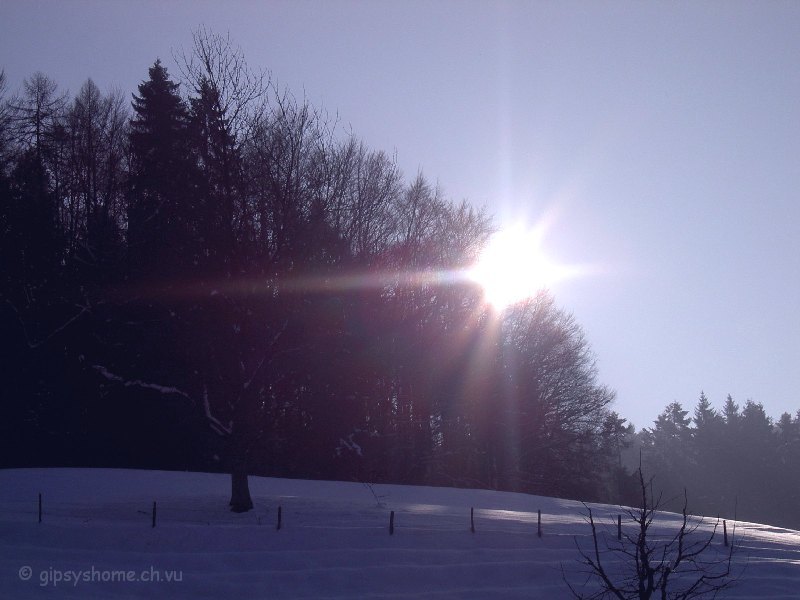 Warme Sonne, kühler Schnee