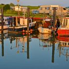 Warmes Abendlicht im Kutterhafen Wremen