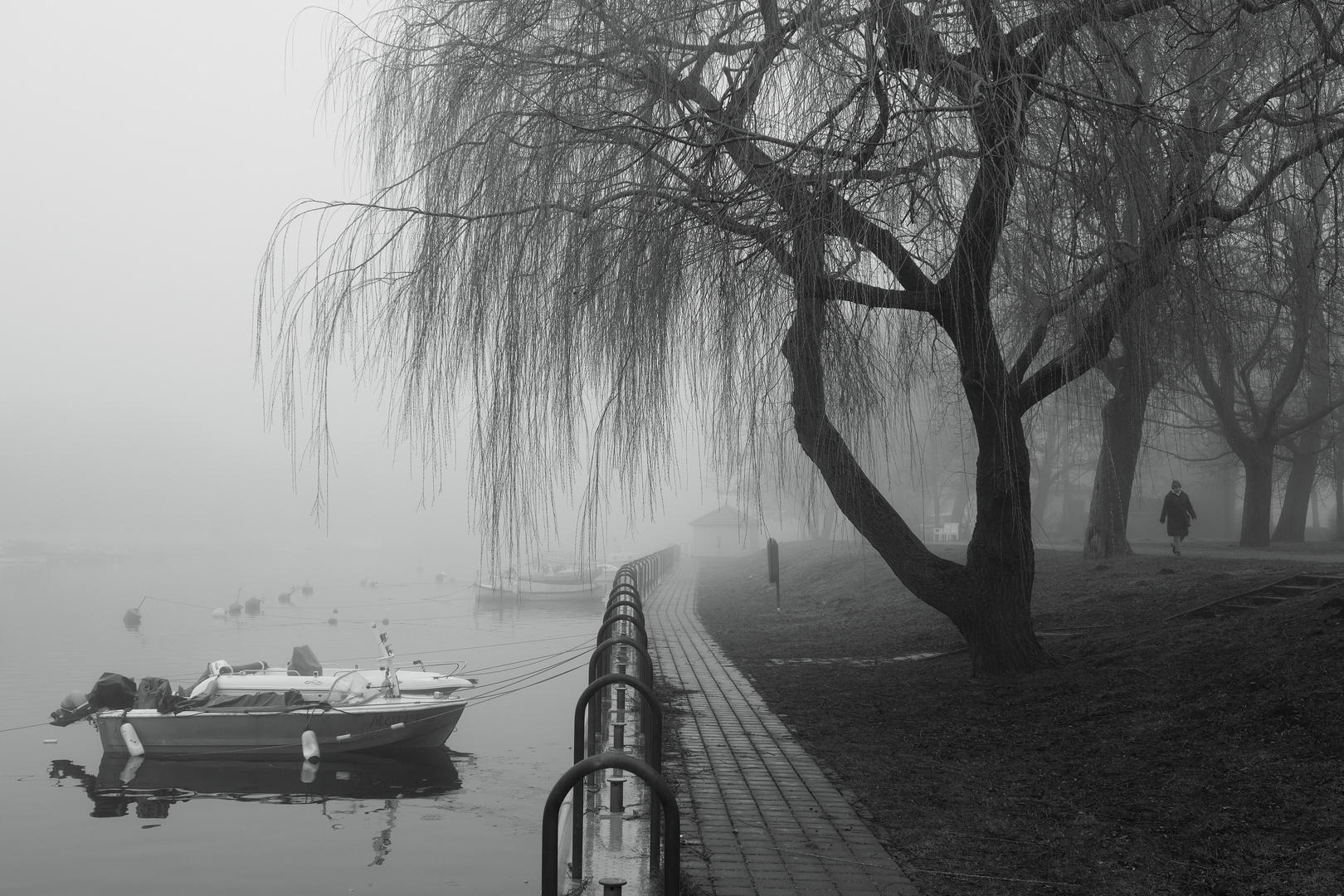 Warnemünde - Alter Strom during a foggy day