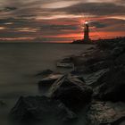 Warnemünde bei Sonnenuntergang 