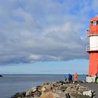 Warnemünde, die Leuchttürme von Ost- und Westmole