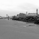 Warnemünde - extreme low tide at western breakwater