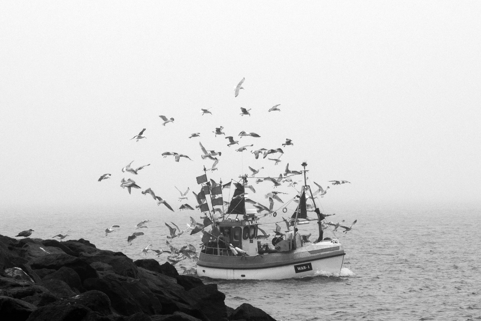 Warnemünde - fishing cutter WAR-1 "under attack"