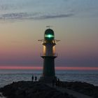 Warnemünde Hafenausfahrt - Leuchtturm im Abendrot - Lighthouse one hour after sunset