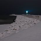 Warnemünde, Mole im Winter