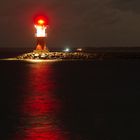 Warnemünde, Mole Ost bei Nacht