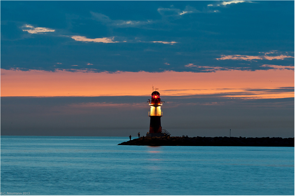 Warnemünde Ostmole vor Sonnenaufgang