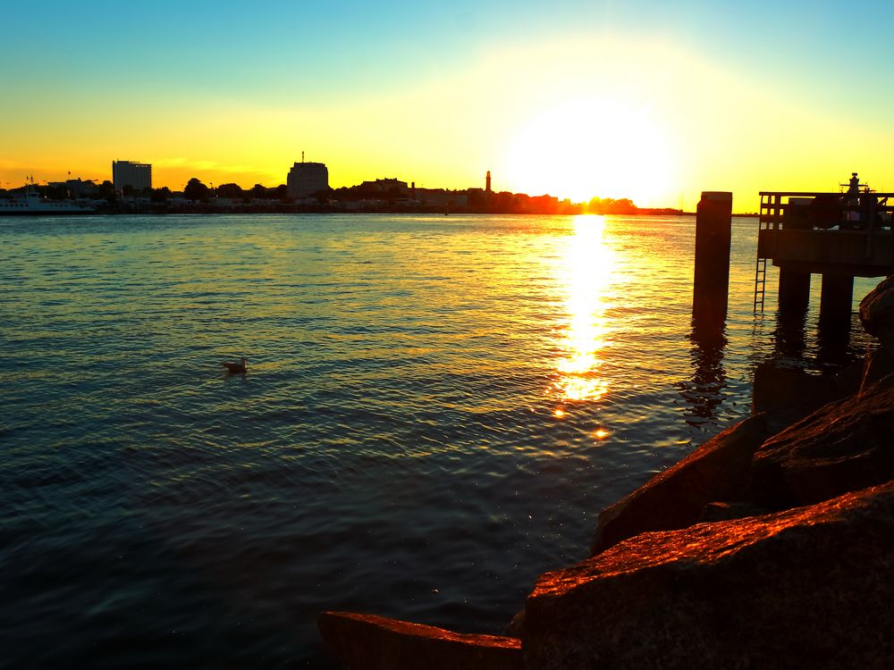 Warnemünde Sonnenuntergang Mole