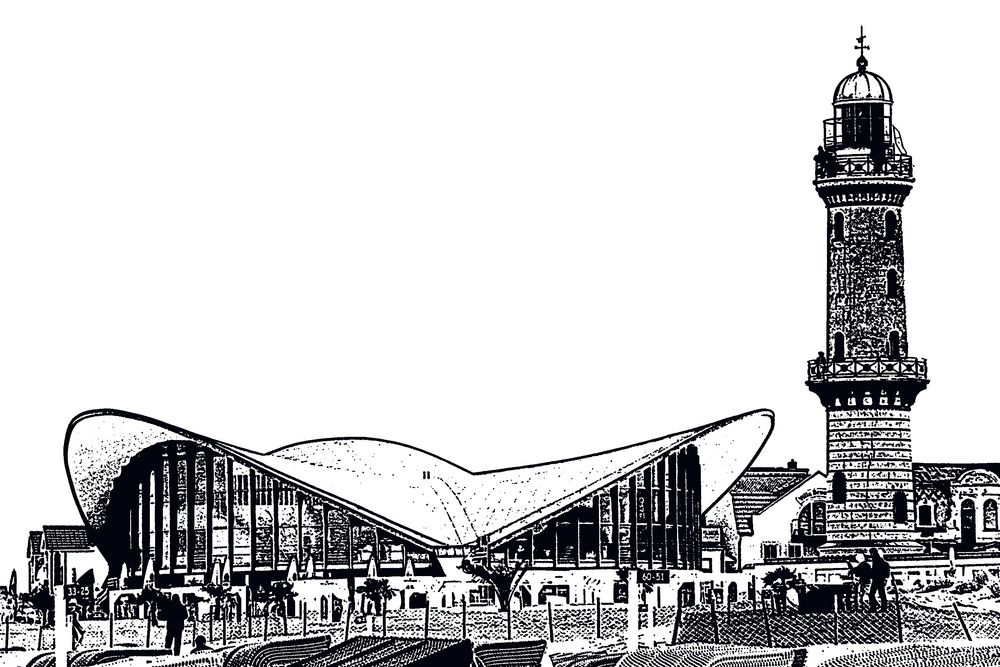 Bilder Leuchtturm Warnemünde: Zeichnen lernen mit dem Leuchtfeuer der Ostsee