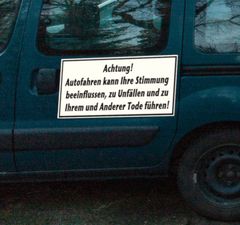 Warnschild für Autofahrer