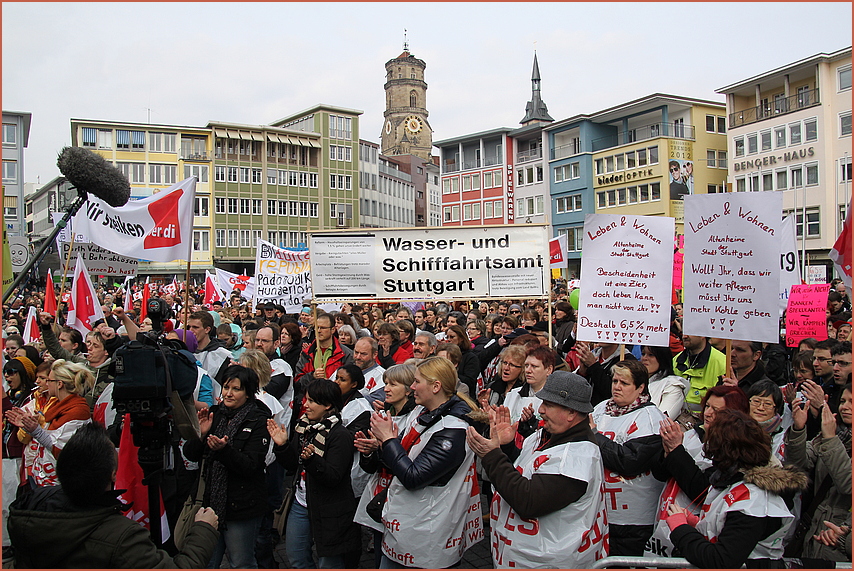 Warnstreik öffentlicher Dienst Stuttgart VERDI Maerz.2014