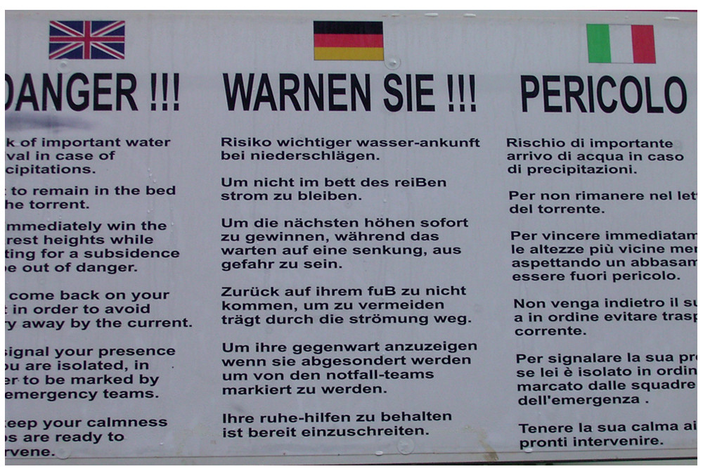 Warntafel auf Korsika