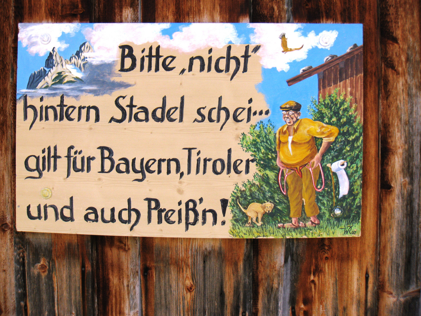 Warntafel in Bayern