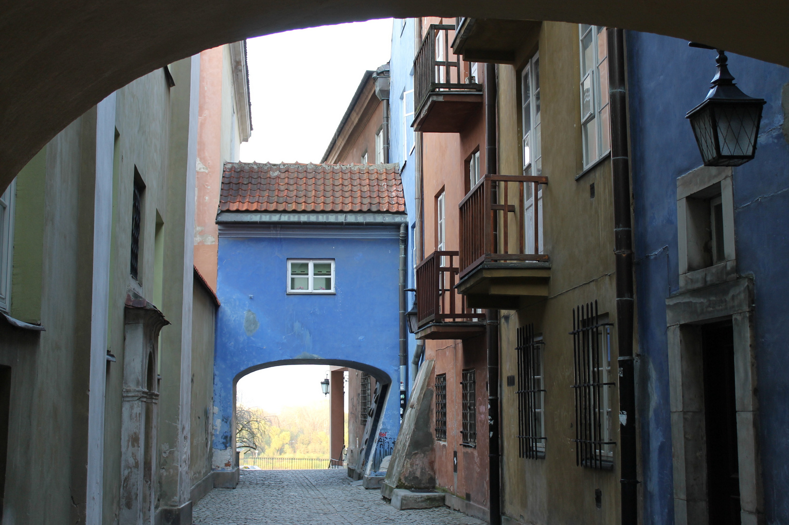 Warsaw's Old Town in Blue