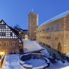 Wartburg im Winter beleuchtet Panorama HDR