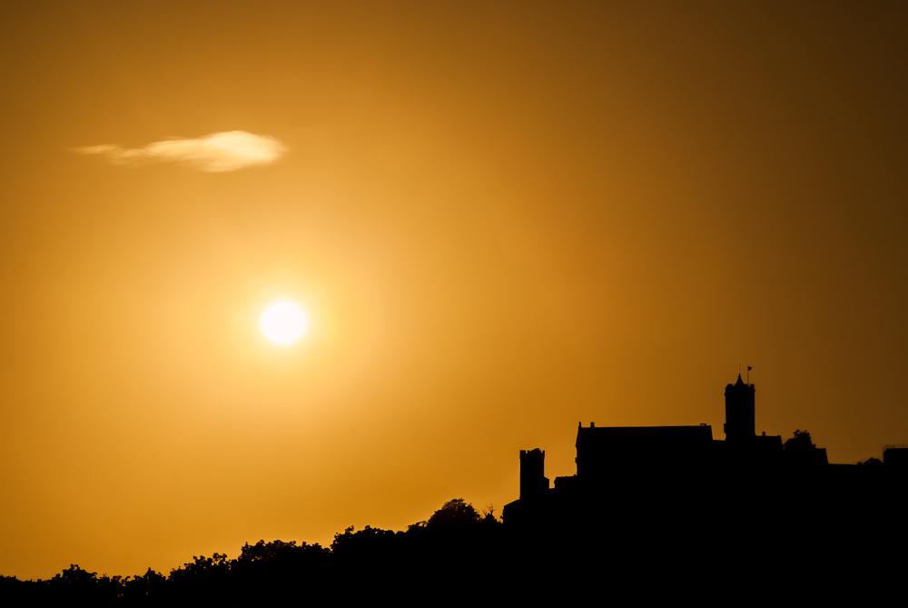 Wartburg kurz vor Sonnenuntergang