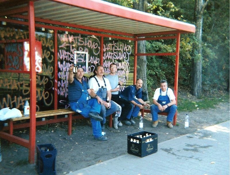 warten auf den Bus