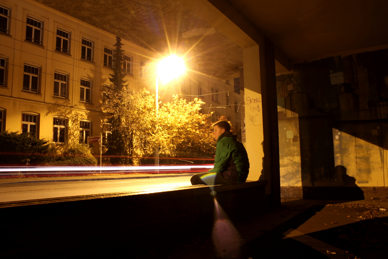 Warten auf den Bus