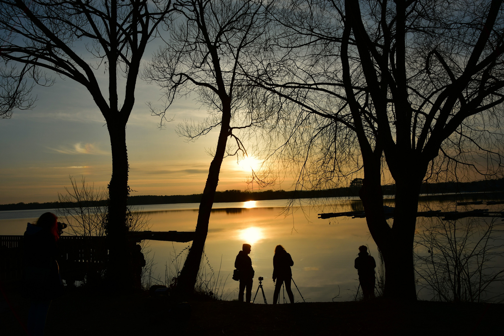 Warten auf den Sonnenuntergang am Steinbersger See in der Nähe von Schwandorf