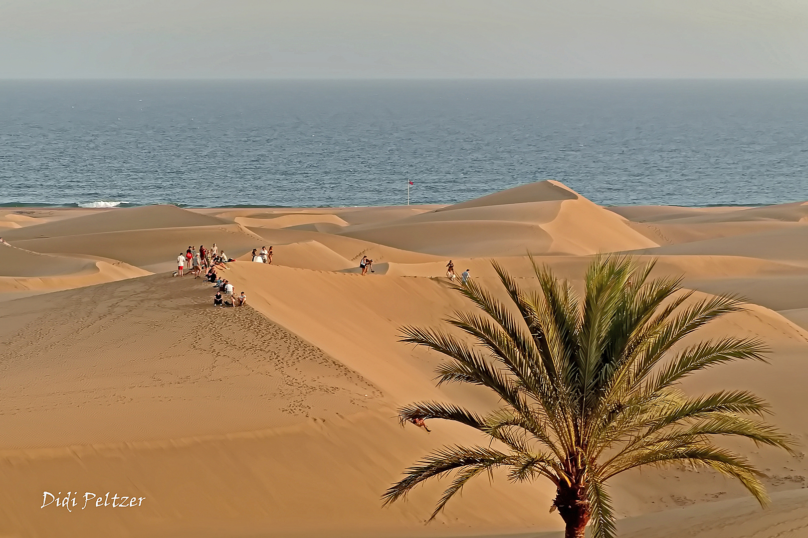 Warten auf den Sonnenuntergang in den Dünen von Playa del Ingles ...