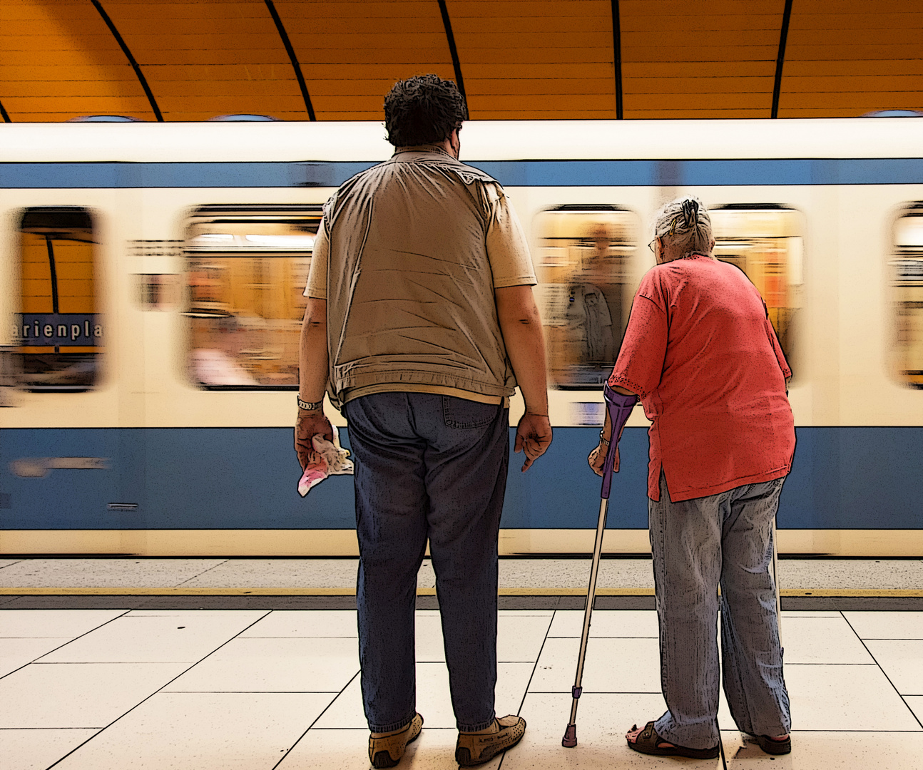 Warten auf die nächste U Bahn