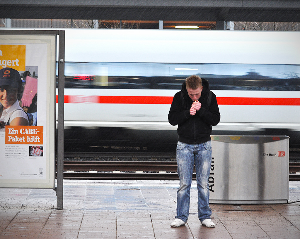 Warten auf die S-Bahn