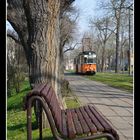 Warten auf die Straßenbahn