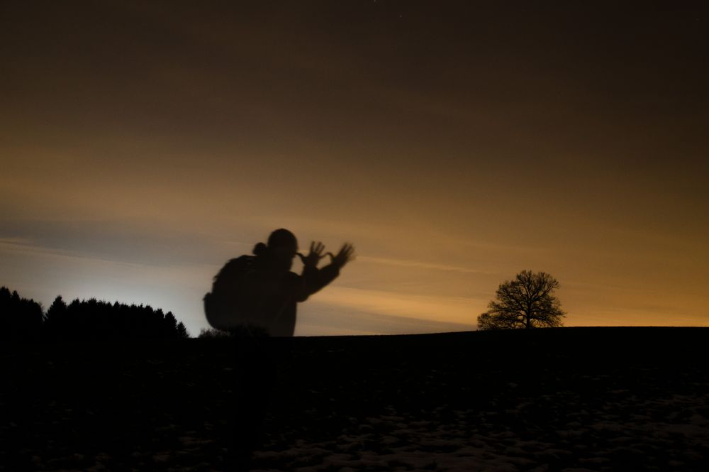 Warten bei Restlicht