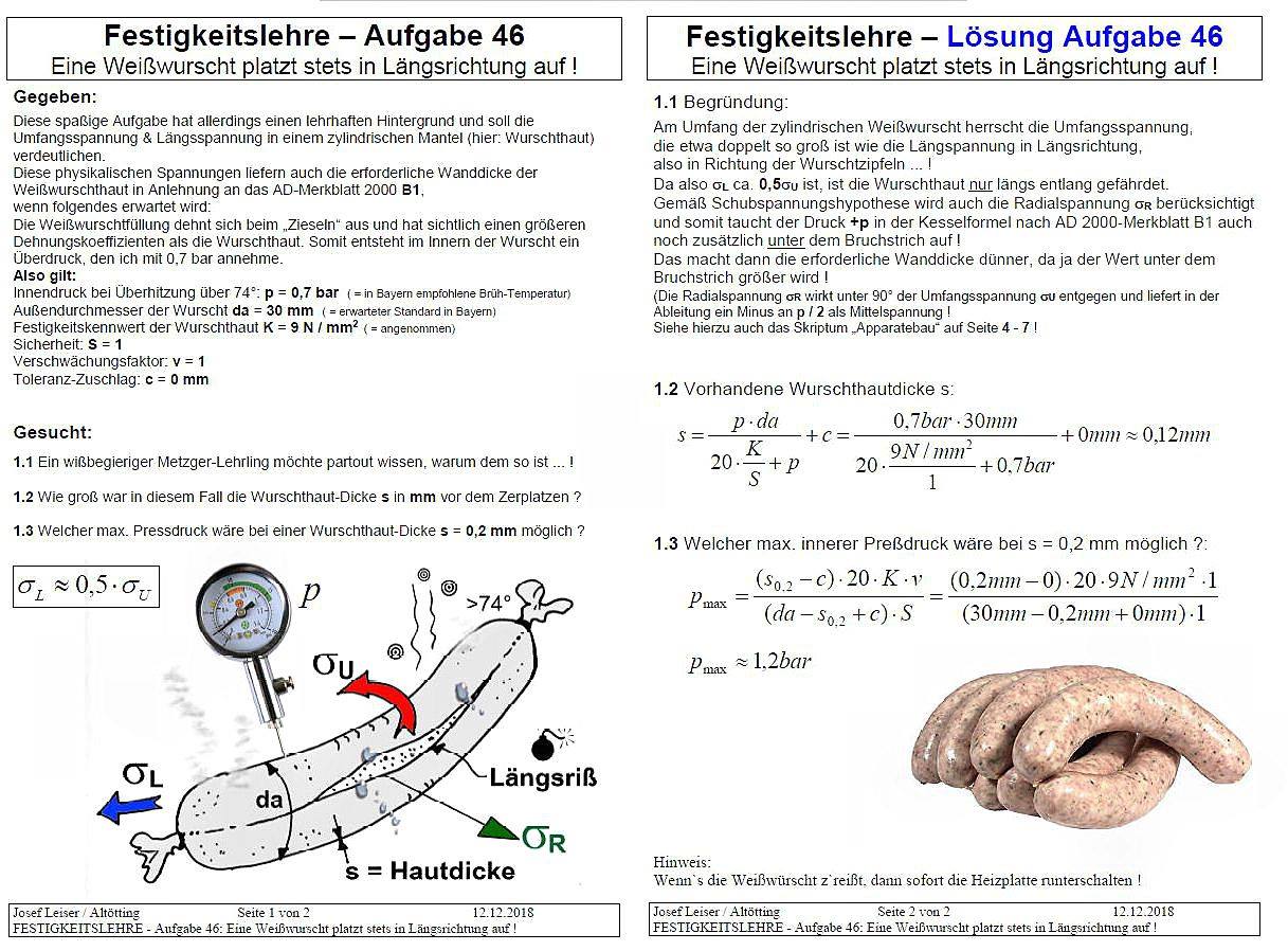 Warum reißt die Weißswurscht immer in Längsrichtung auf ?